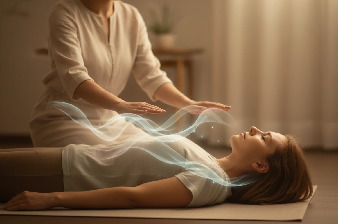 Magnetismus-Praxis und Energie für Wellness-Sitzung